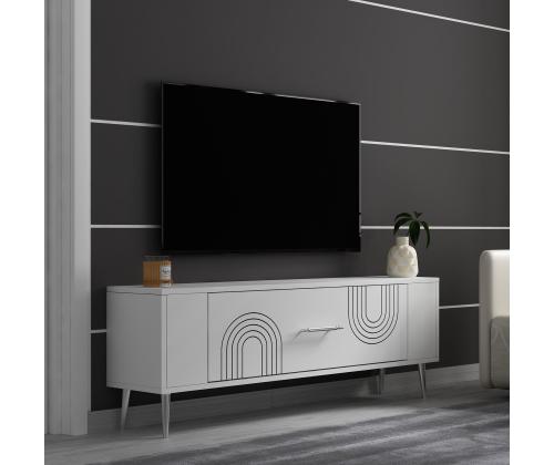 TV-pöytä Retrol2 - Valkoinen, hopea