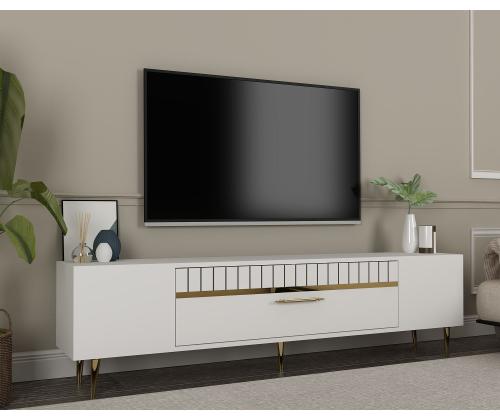 TV laud Dekolp1 - Valkoinen, Kultainen