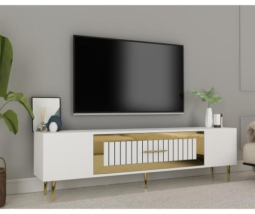 TV laud Dekolp3 - Valkoinen, kultainen