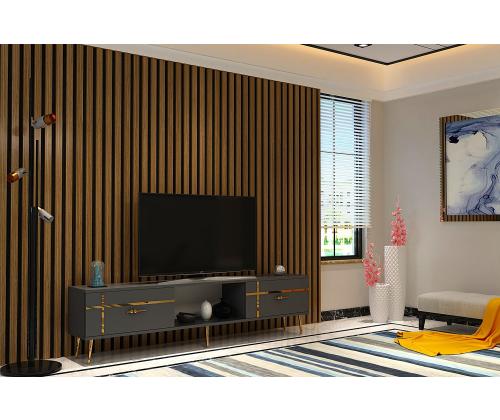 TV laud Line - Antrasiitti, kultainen