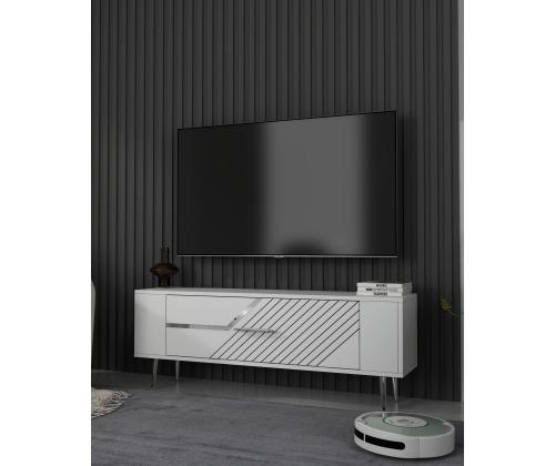 TV-pöytä Retrolp5 - Valkoinen, hopea