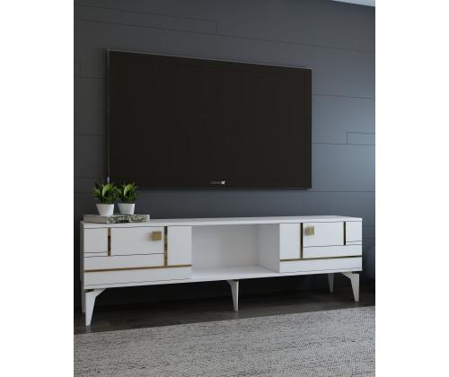 TV laud Madera - Valkoinen, Kulta