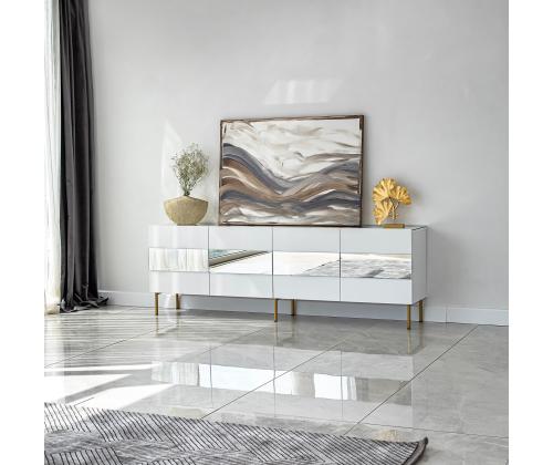 TV laud Leon - Valkoinen, Kulta