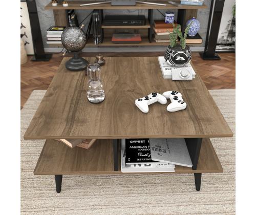 Sohvapöytä Akya - Pähkinä, Musta