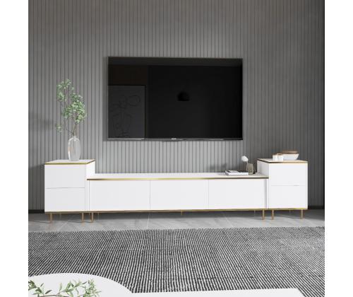 TV-pöytä Imaj - Valkoinen, Kulta