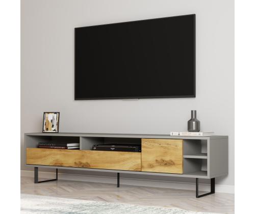 TV-pöytä Luga - Harmaa, Tammi