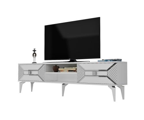 TV-pöytä Yumedi - Valkoinen, hopea