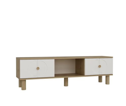 TV laud Inci Bohem - Sapphire Oak, Valkoinen