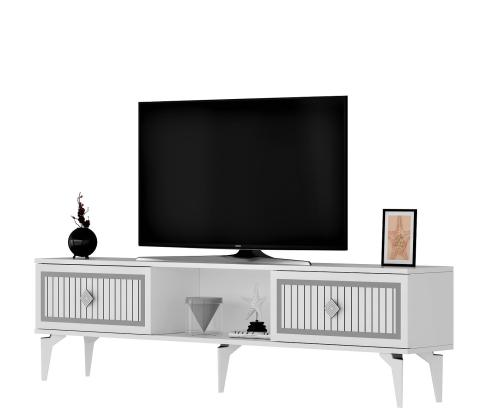 TV-pöytä Nil - Valkoinen, hopea