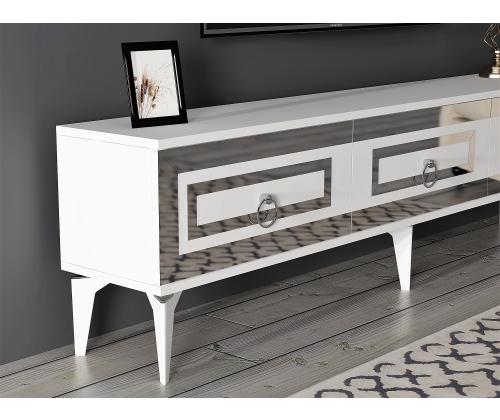 TV laud Karya - Valkoinen, Hopea