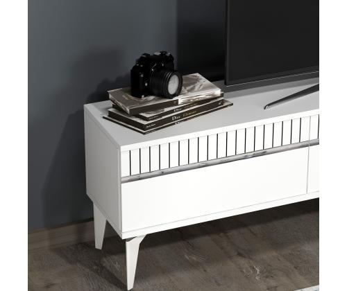 TV-pöytä Defne - Valkoinen, hopea