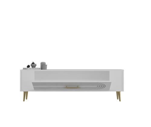 TV laud Retrol3 - Valkoinen, kultainen