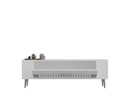 TV-pöytä Retrolp4 - Valkoinen, hopea