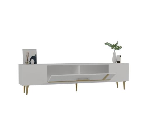 TV-pöytä Dekop1 - Valkoinen, kultainen