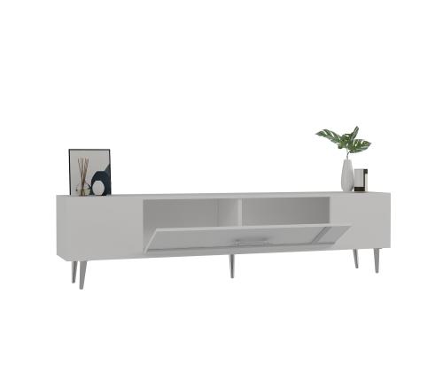 TV-pöytä Dekop1 - Valkoinen, hopea