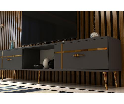 TV laud Line - Antrasiitti, kultainen