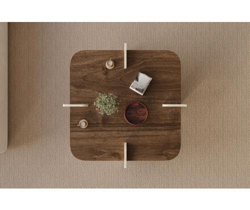 Sohvapöytä Poalla - Pähkinä, Travertiini