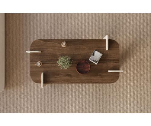 Sohvapöytä Leapiri - Pähkinä, Travertiini