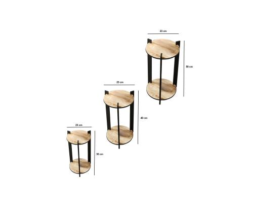 Kukkapöytä pyöreä - tammi