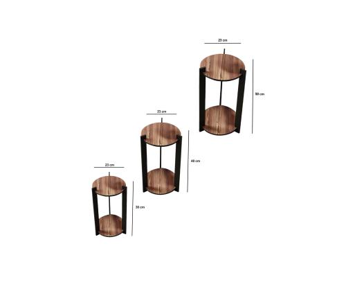 Flower Desk Round - Pähkinäpuu