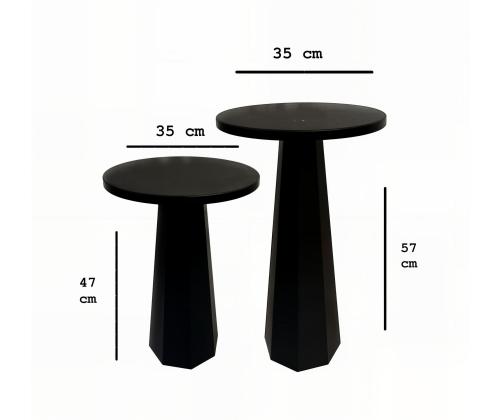 Sohvapöytä Lilyum (57 + 47) - Musta