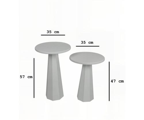 Sohvapöytä Lilyum (57 + 47) - Valkoinen