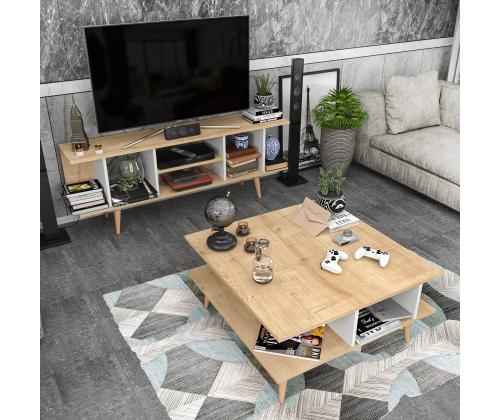 Sohvapöytä Akya - Tammi, Valkoinen