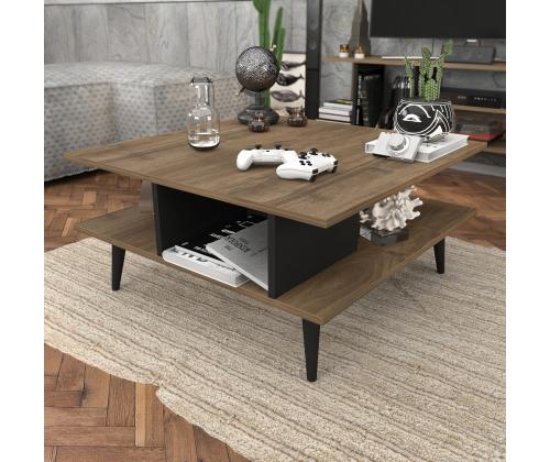 Sohvapöytä Akya - Pähkinä, Musta