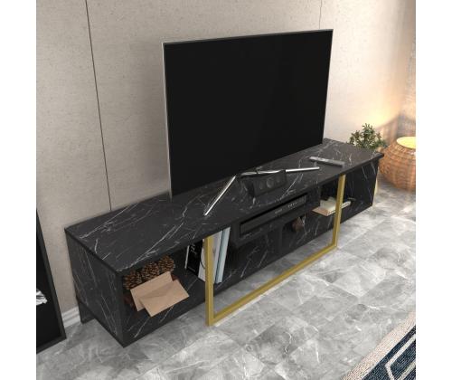 TV-pöytä Asal 150 - Musta, Kulta