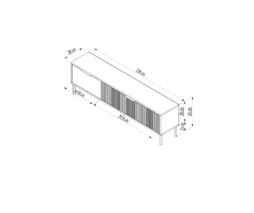 TV-pöytä Noah - Valkoinen, Antrasiitti