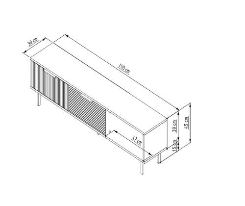 TV-pöytä Venus - Sapphire Oak, Valkoinen