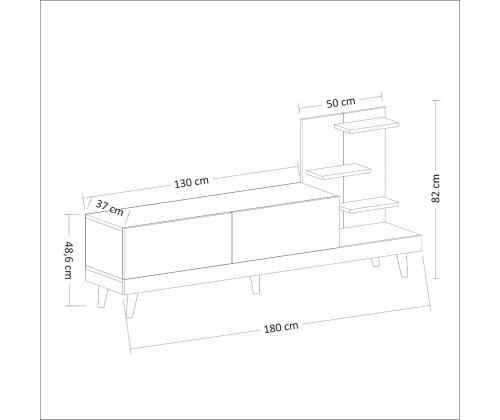 TV laud Dizayn - Antrasiitti, Travertiini