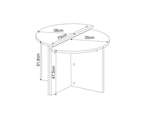Sohvapöytä Dolunay - Travertiini