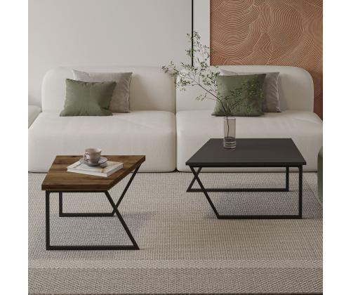 Verona sohvapöytä P0024623 - Antrasiitti, pähkinäpuu maalaistyylinen