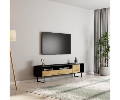 TV-pöytä Luga - Musta, Tammi