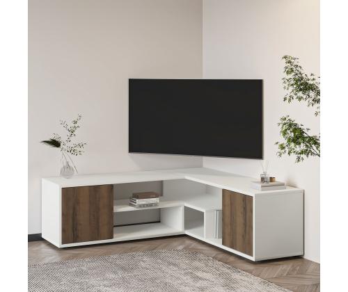 TV laud Rosa - Valkoinen, Antiikki Pähkinäpuu