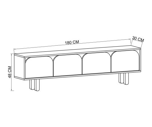 TV laud Lazio - Sapphire Oak, Valkoinen