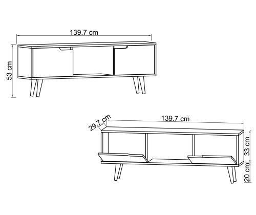 TV-pöytä Siena - Pähkinä