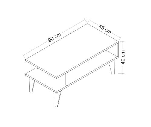 Sohvapöytä Ayca - Sapphire, Valkoinen