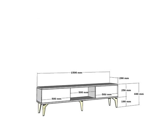 TV laud Asel - Antrasiitti, Kultainen
