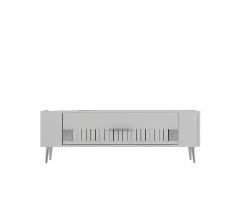 TV-pöytä Retrolp4 - Valkoinen, hopea