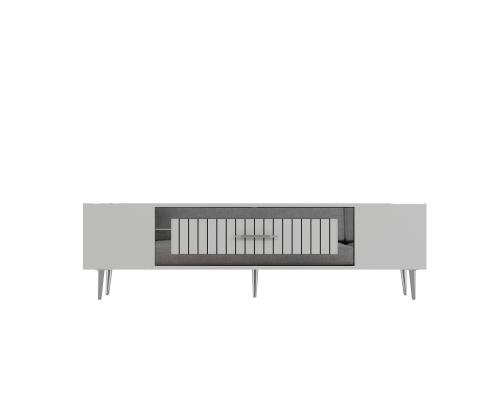 TV-pöytä Dekolp3 - Valkoinen, hopea