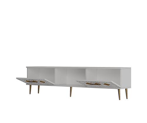 TV laud Dome - Valkoinen, kultainen