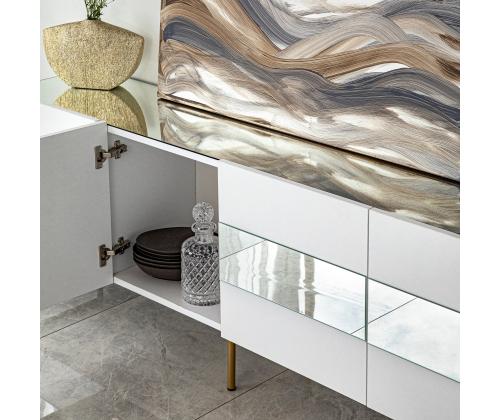 TV laud Leon - Valkoinen, Kulta