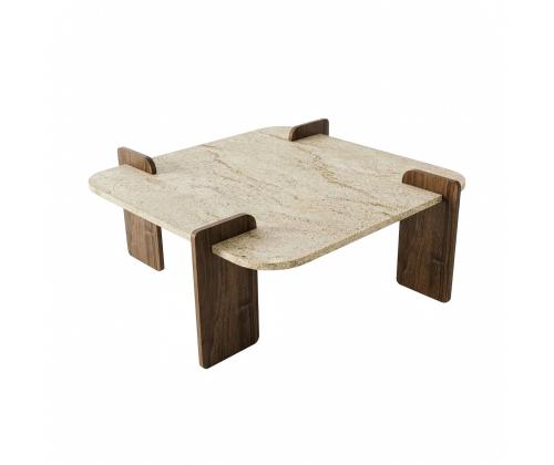 Sohvapöytä Afrolli - Travertiini, pähkinäpuu