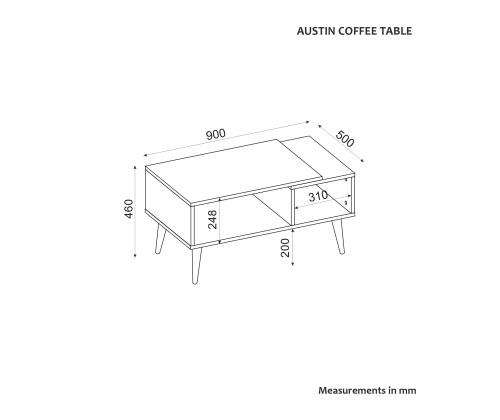 Sohvapöytä Austin - Travetine, Safiiritammi