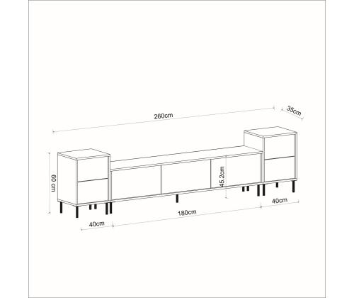 TV-pöytä Imaj - Valkoinen, Kulta