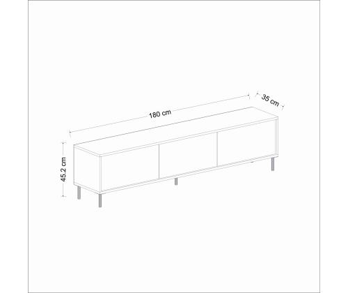 TV-pöytä Imaj - Valkoinen, Kulta