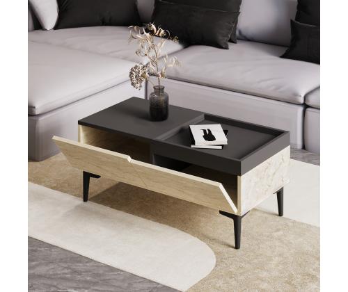 Sohvapöytä Mia - Travertiini, Antrasiitti