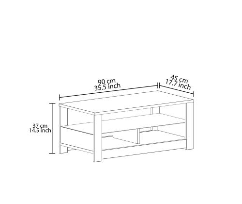 Sohvapöytä Aydos - Valkoinen, Tammi